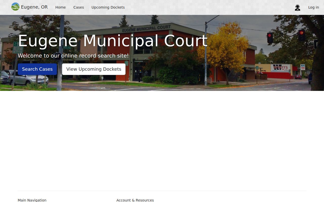 Eugene resident lookup through the Eugene Municipal Court record search